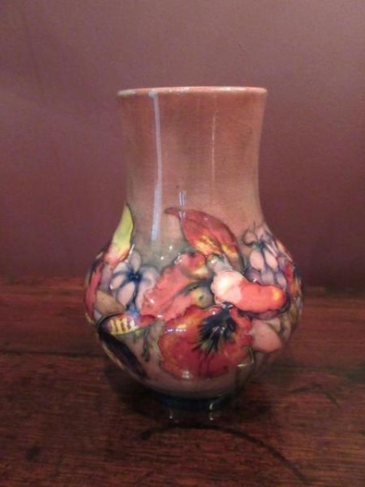 Large Moorcroft Slipper Orchid Flambe Glazed Vase - Image 2