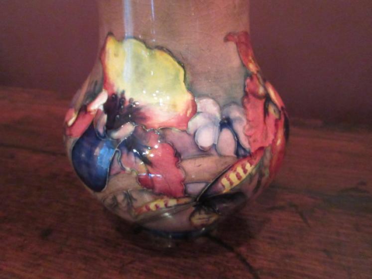 Large Moorcroft Slipper Orchid Flambe Glazed Vase - Image 5