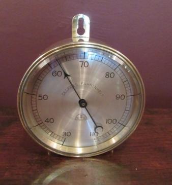 Top Quality Victorian Brass Desk Top Thermometer