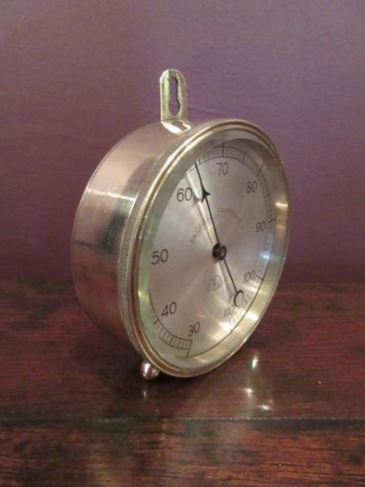 Top Quality Victorian Brass Desk Top Thermometer - Image 5