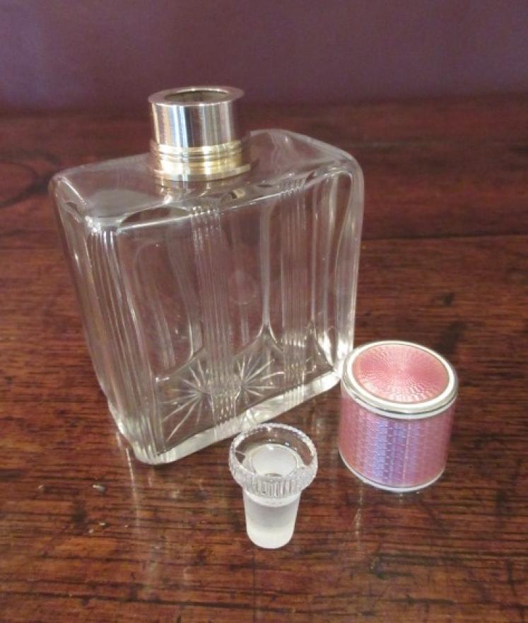 French Art Deco Period Silver Enamel Scent - Image 4