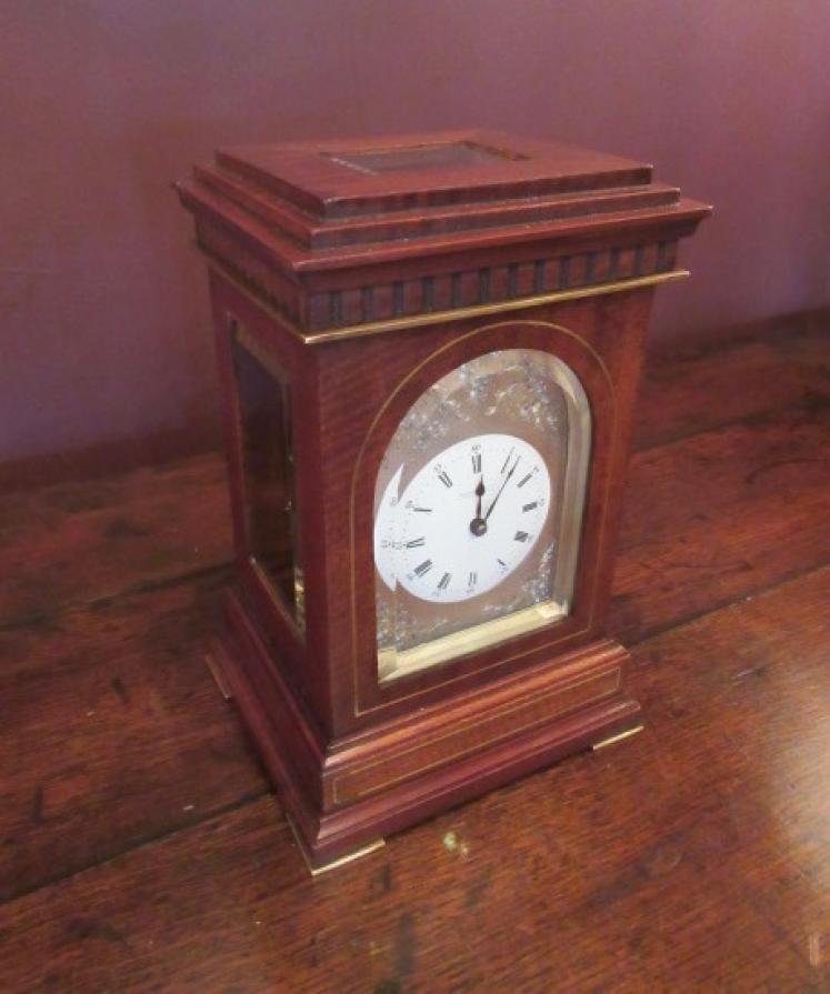 Fine 19th Century Mahogany & Brass Inlaid Library Clock - Image 1