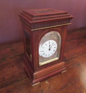 Fine 19th Century Mahogany & Brass Inlaid Library Clock