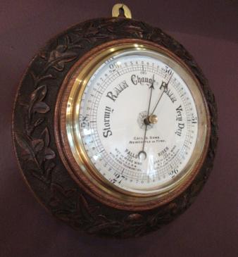 Mid Victorian Foliage Carved Newcastle Barometer