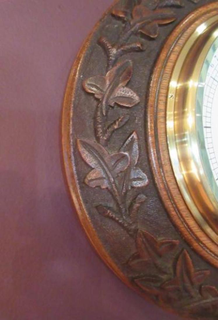 Mid Victorian Foliage Carved Newcastle Barometer - Image 5