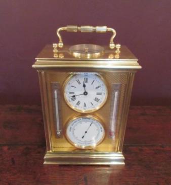 Top Quality 19th Century Brass Cased Clock/Barometer