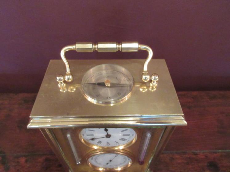 Top Quality 19th Century Brass Cased Clock/Barometer - Image 2