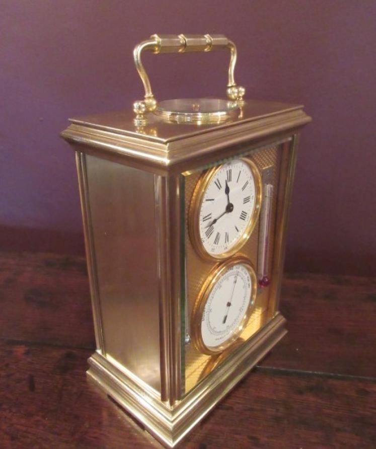 Top Quality 19th Century Brass Cased Clock/Barometer - Image 5