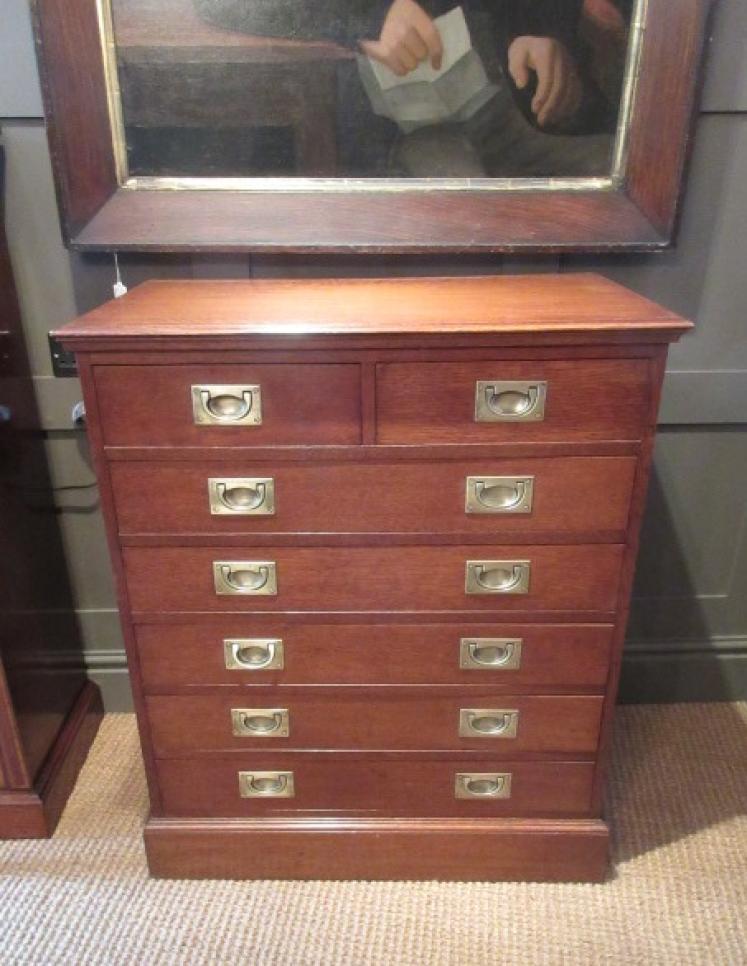 Late 19th Century Polished Oak Campaign Chest - Image 1