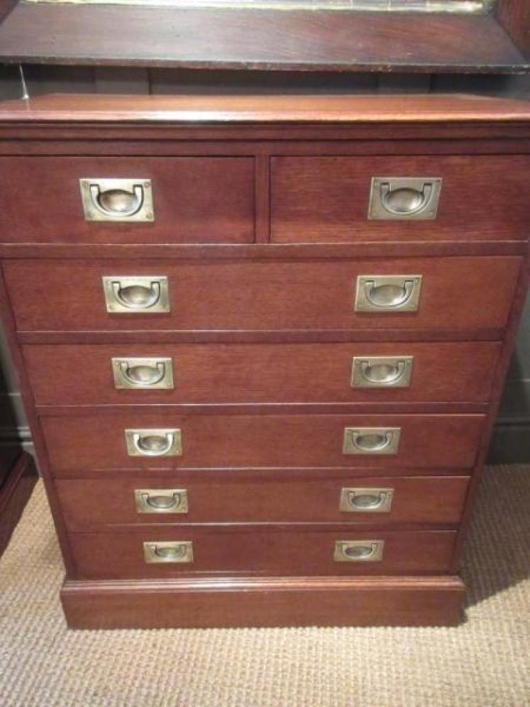 Late 19th Century Polished Oak Campaign Chest - Image 2