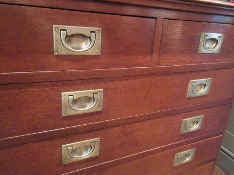 Late 19th Century Polished Oak Campaign Chest - Image 3