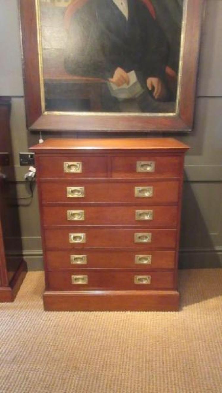 Late 19th Century Polished Oak Campaign Chest - Image 5
