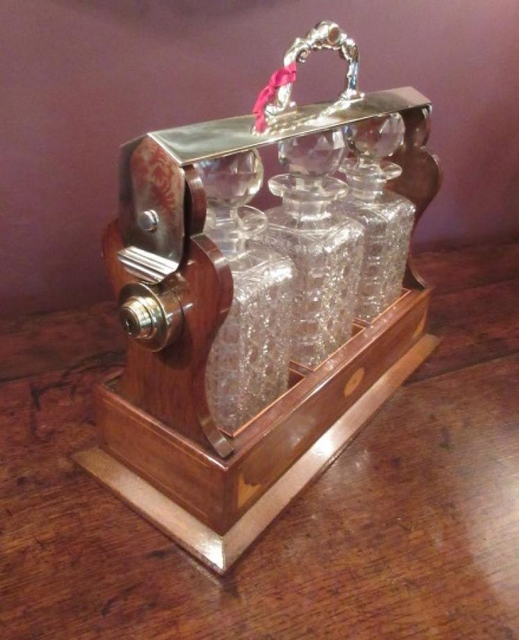 Top Quality Victorian Sheraton Inlaid Tantalus - Image 2