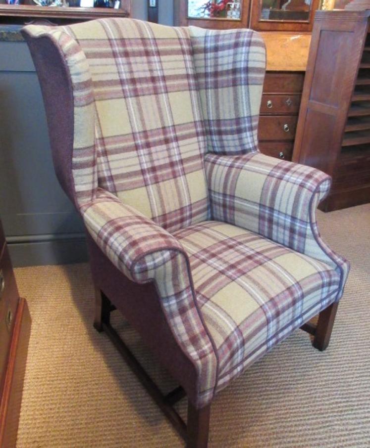 Top Quality 19th Century Upholstered Wing Armchair - Image 1