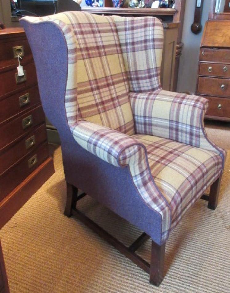 Top Quality 19th Century Upholstered Wing Armchair - Image 2