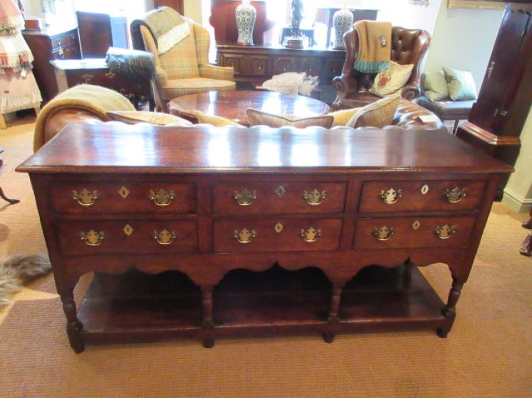 George II Period Oak Double Drawer Dresser - Image 1