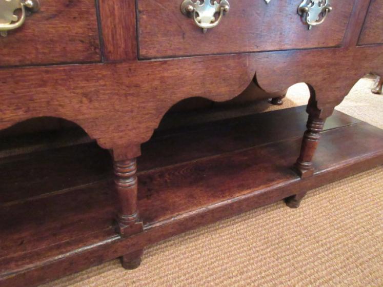 George II Period Oak Double Drawer Dresser - Image 5