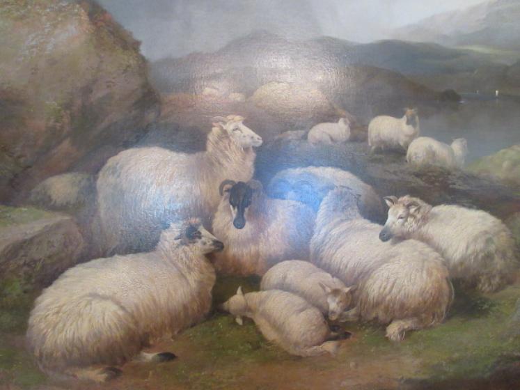 Impressive Victorian Oil 'Sheep in Moorland Landscape' Painting - Image 2