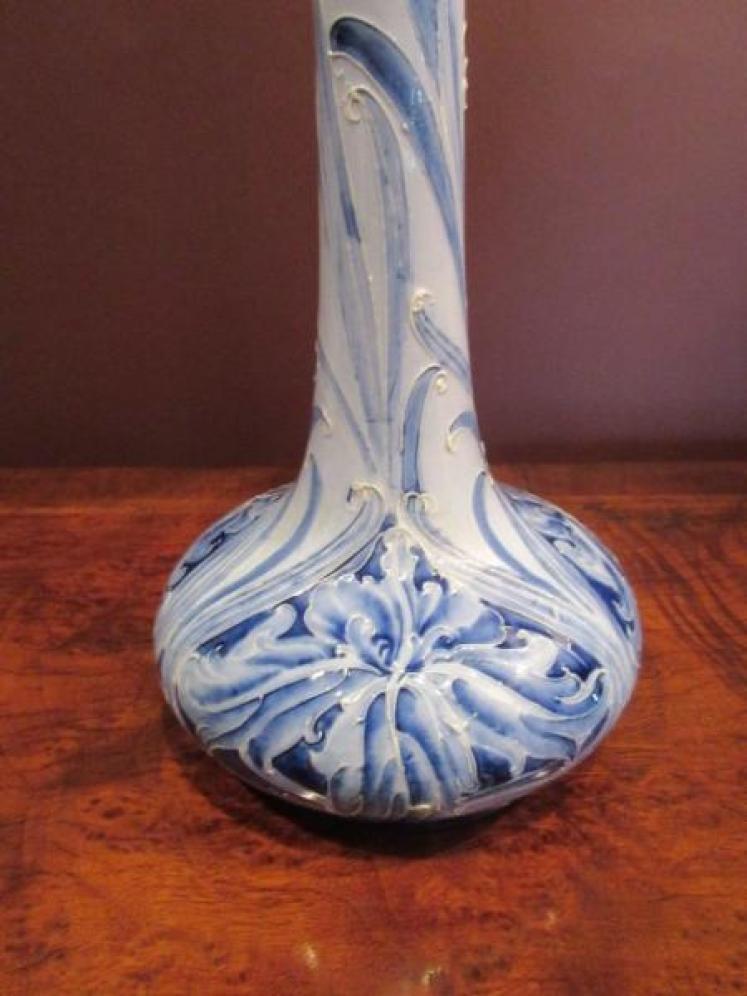 Tall Art Nouveau McIntyre Moorcroft Cornflower Vase - Image 2