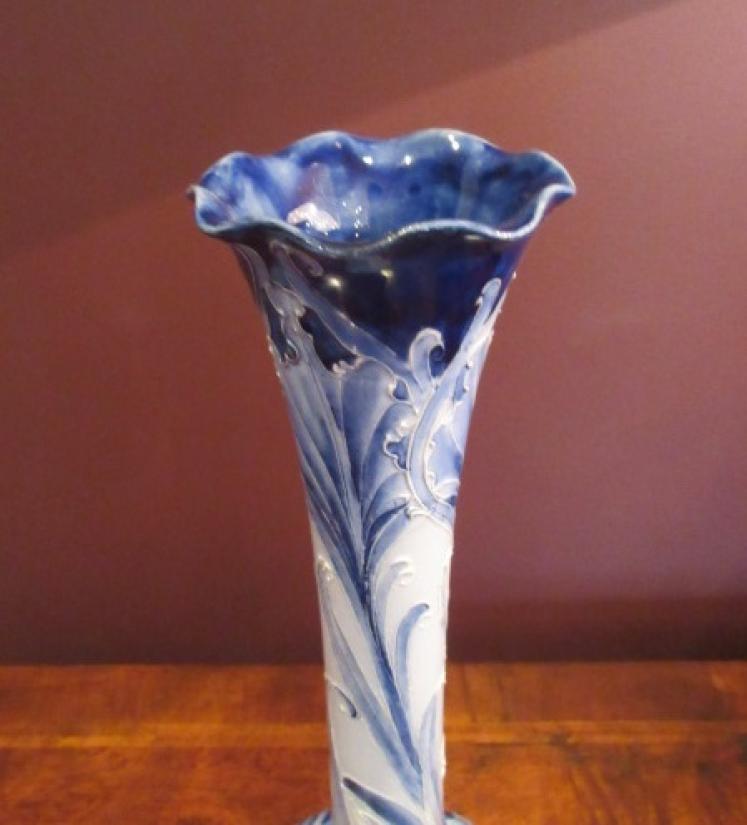 Tall Art Nouveau McIntyre Moorcroft Cornflower Vase - Image 3