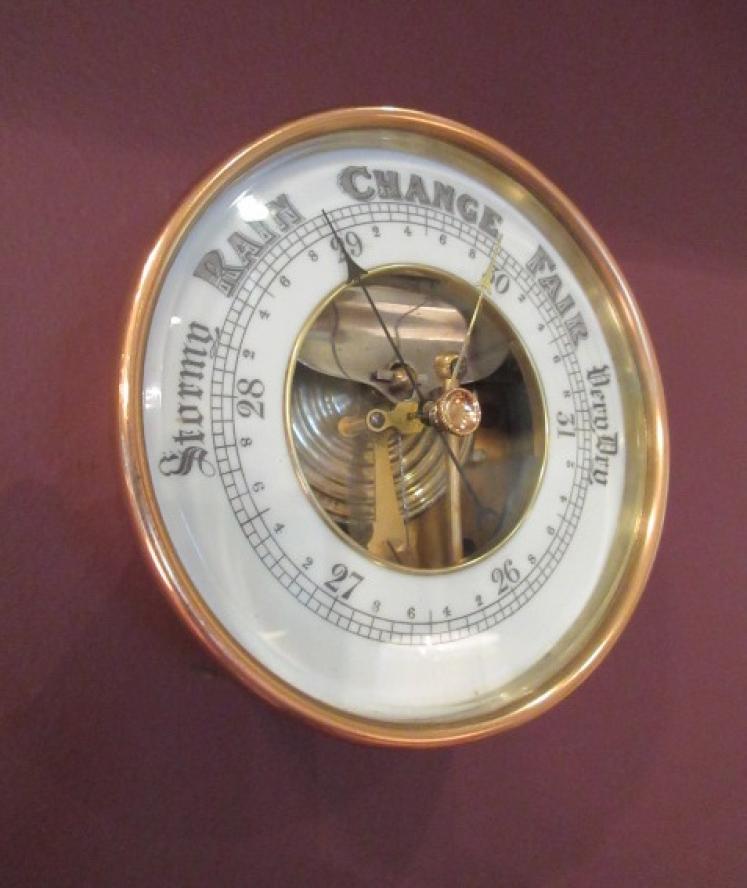 Mid Victorian Cast Bronze Marine Barometer - Image 1