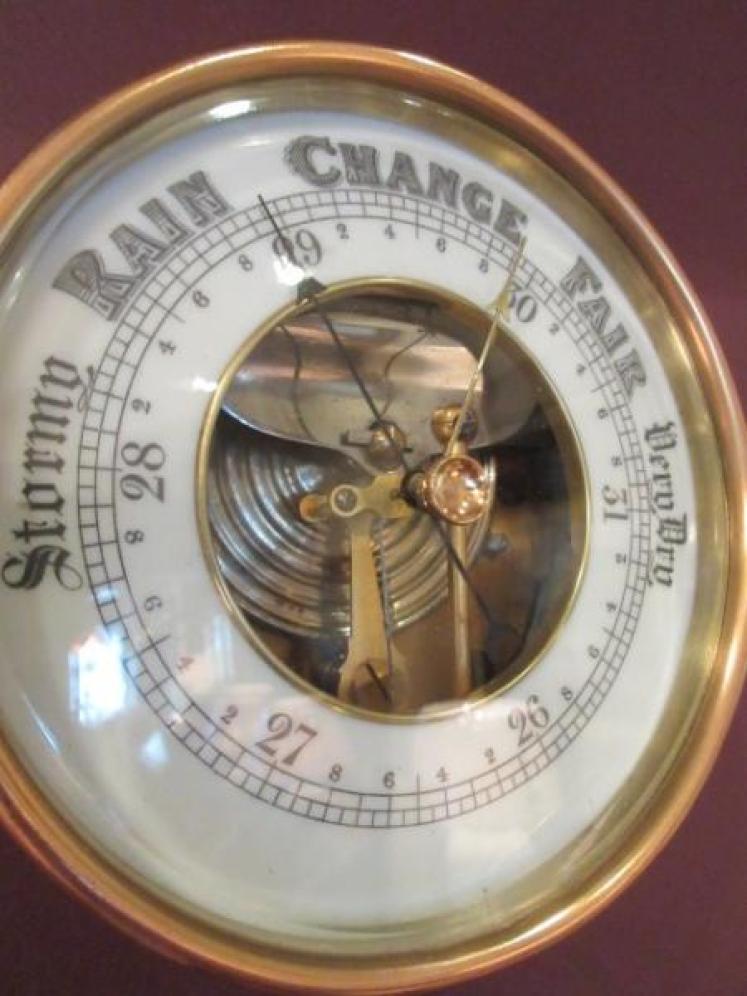 Mid Victorian Cast Bronze Marine Barometer - Image 2