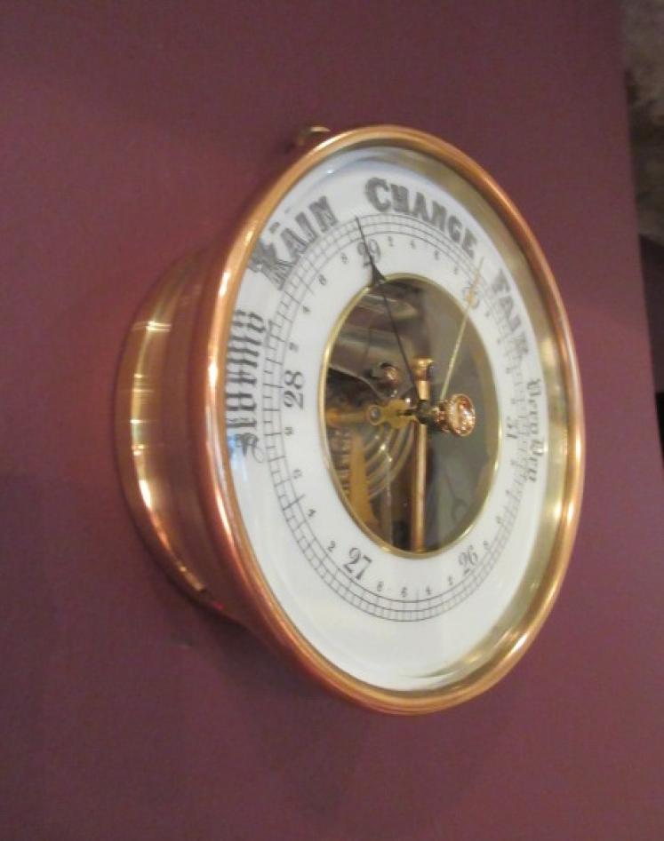 Mid Victorian Cast Bronze Marine Barometer - Image 3