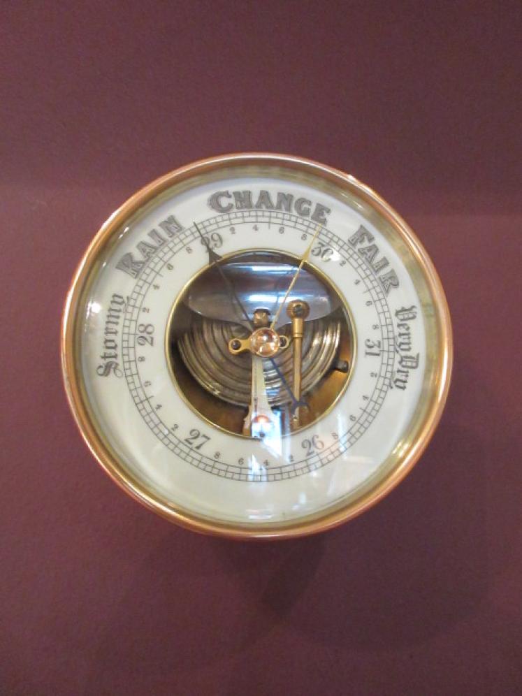 Mid Victorian Cast Bronze Marine Barometer - Image 5