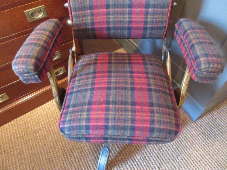 1920's Upholstered Reclining Desk Armchair - Image 2