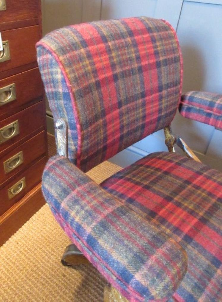 1920's Upholstered Reclining Desk Armchair - Image 5