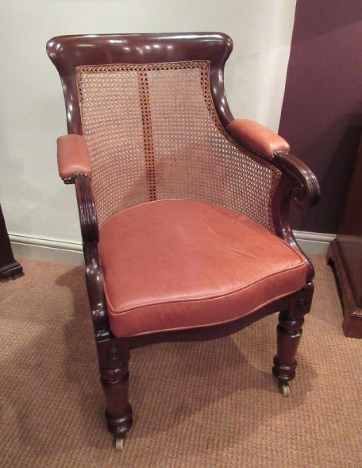 Fine Regency Period Bergere Library Armchair - Image 1
