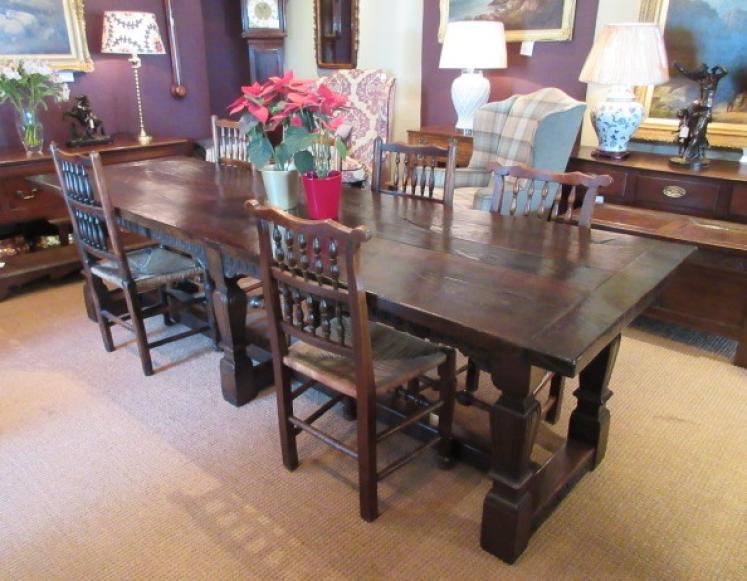 Stunning Large Early 18th Century Oak Refectory Table - Image 2