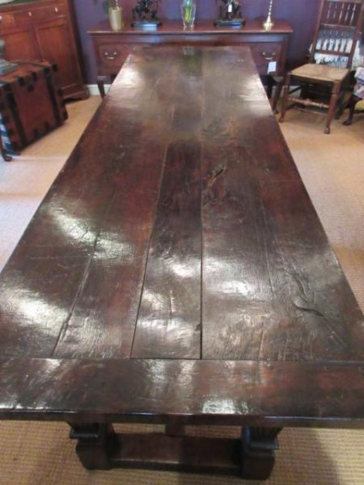 Stunning Large Early 18th Century Oak Refectory Table - Image 3