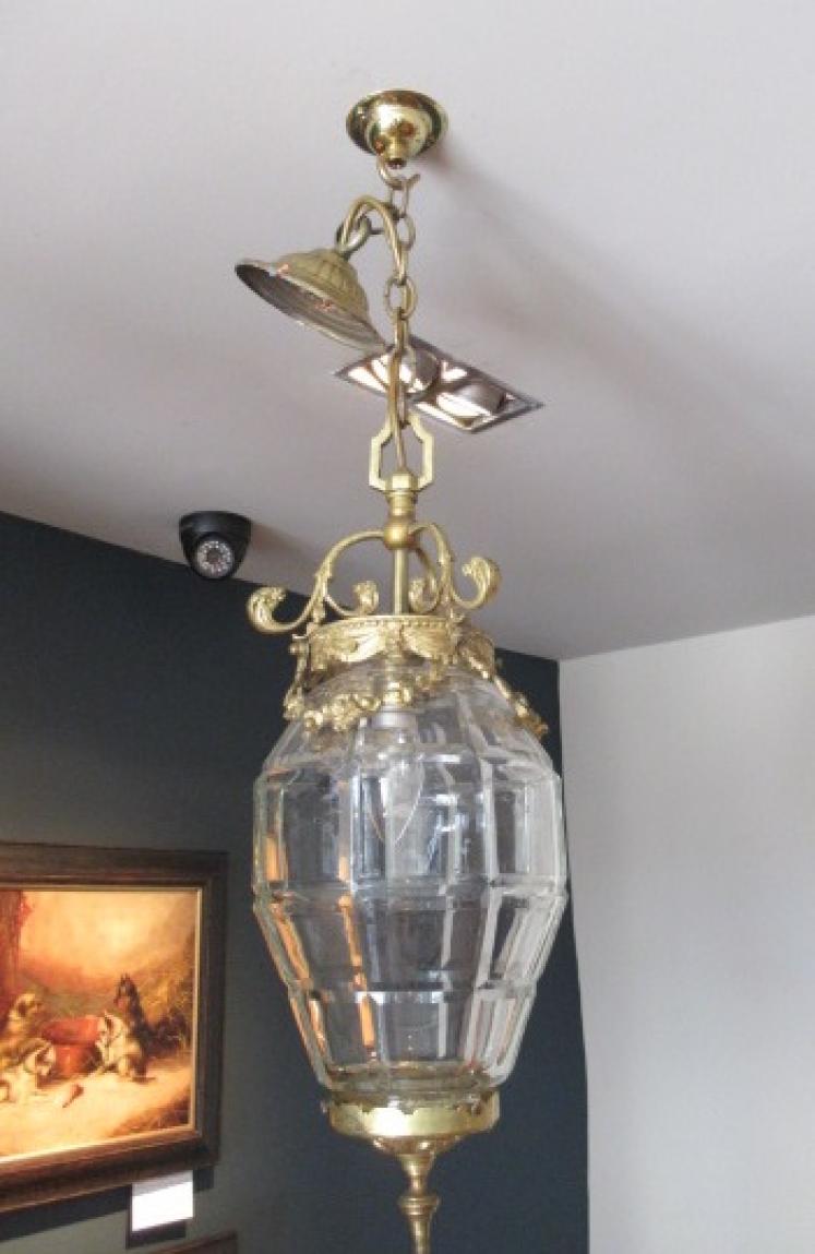 Edwardian Crystal Cut Glass Hall Lantern - Image 1
