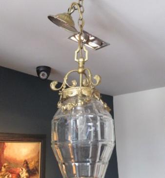 Edwardian Crystal Cut Glass Hall Lantern