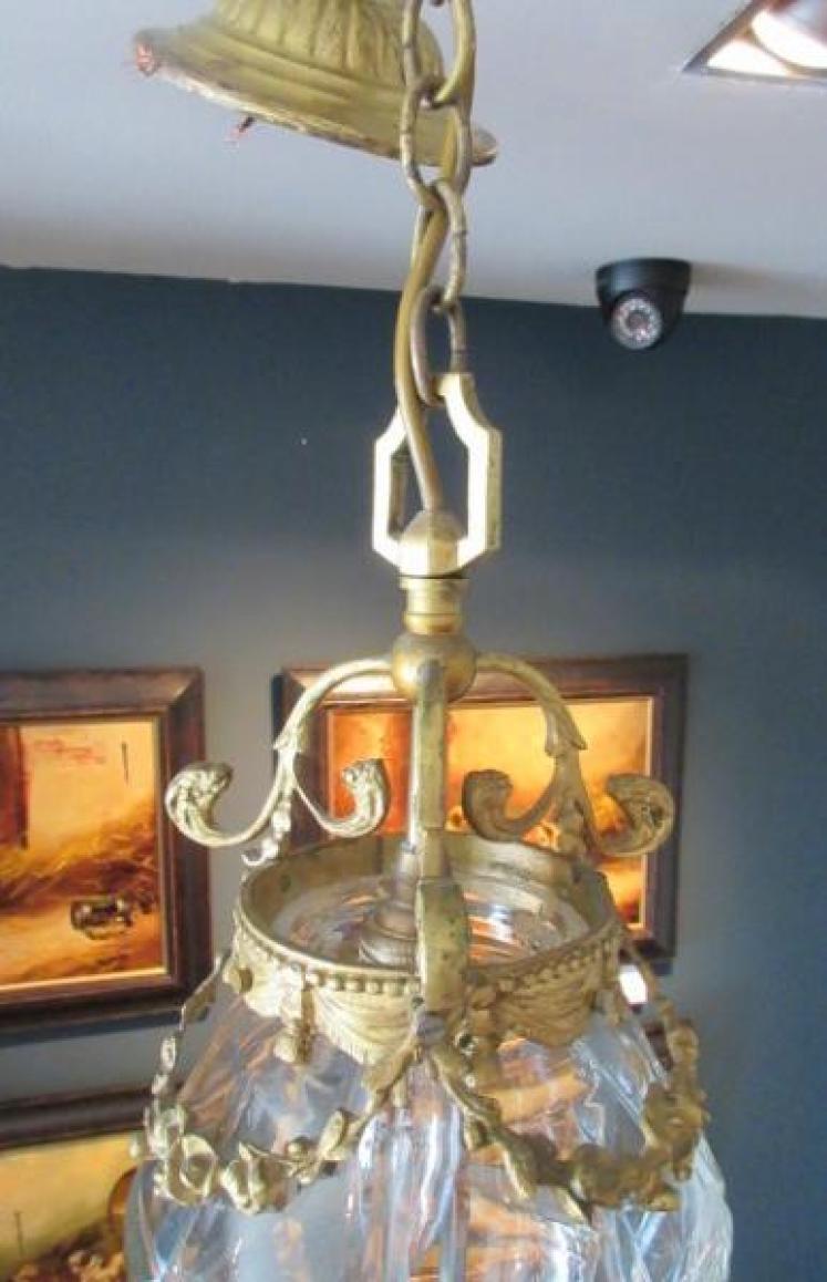 Edwardian Crystal Cut Glass Hall Lantern - Image 5