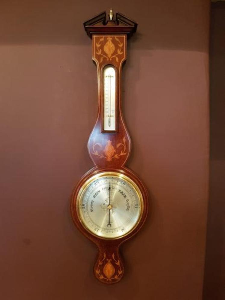 Top Qualiy Victorian Inlaid London Banjo Barometer - Image 1