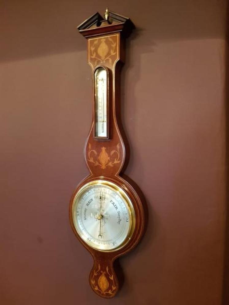 Top Qualiy Victorian Inlaid London Banjo Barometer - Image 3