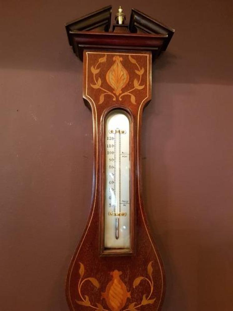 Top Qualiy Victorian Inlaid London Banjo Barometer - Image 4