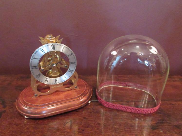 Small Skeletonised Mantel Clock with Glass Dome - Image 2