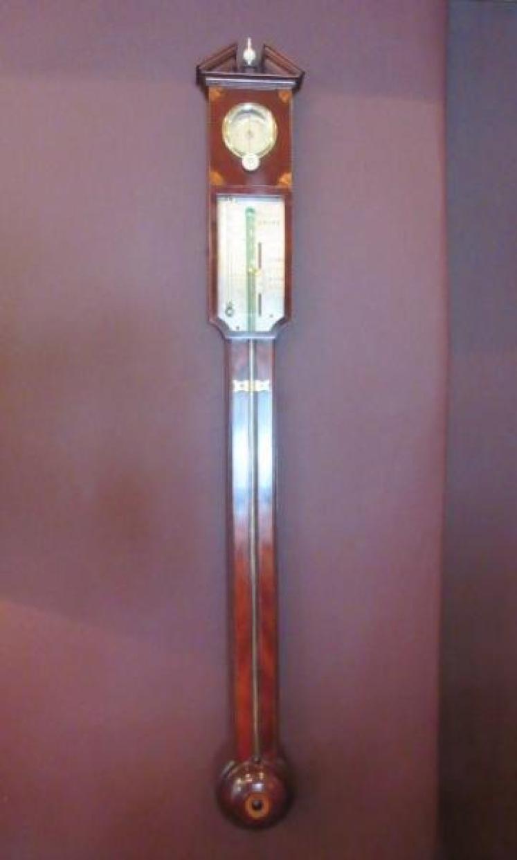 Fine George III Period Sheraton Inlaid Stick Barometer - Image 2