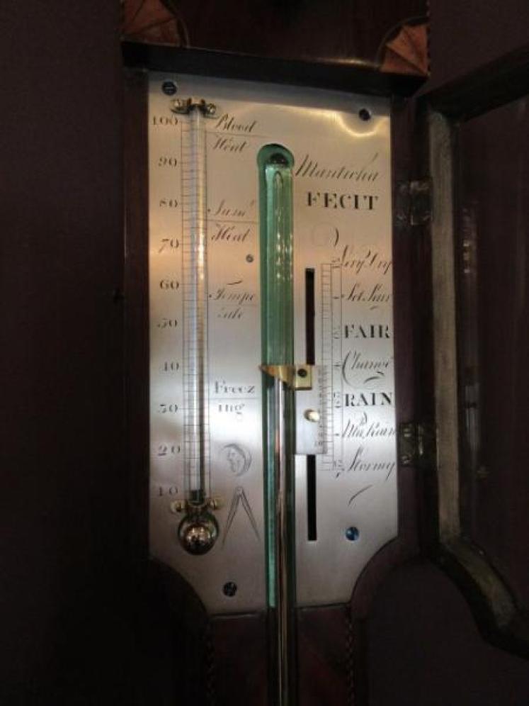 Fine George III Period Sheraton Inlaid Stick Barometer - Image 3