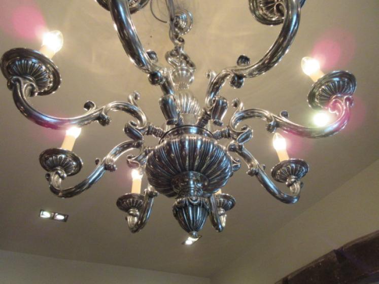 Superb Edwardian Period Bronze Nickel Plated Chandelier - Image 2