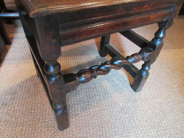 Very Original Pair of Early Period Oak Hall Chairs - Image 5