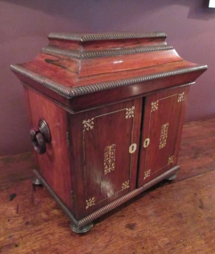 Early Victorian Rosewood Ladies Sewing & Jewel Casket - Image 5