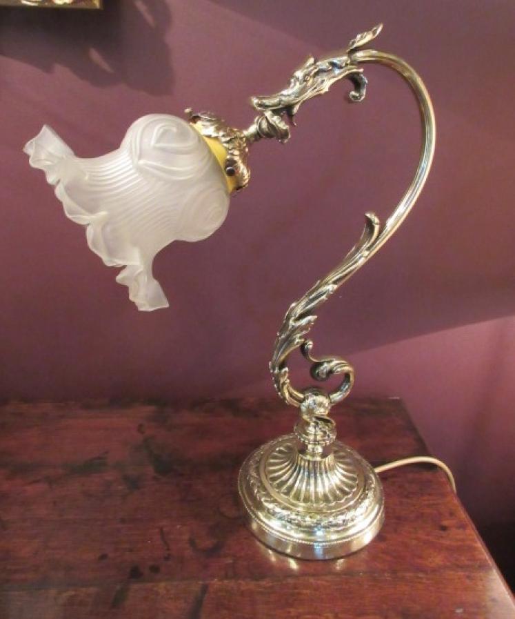 Top Quality Edwardian Cast Brass Adjustable Table Lamp - Image 5