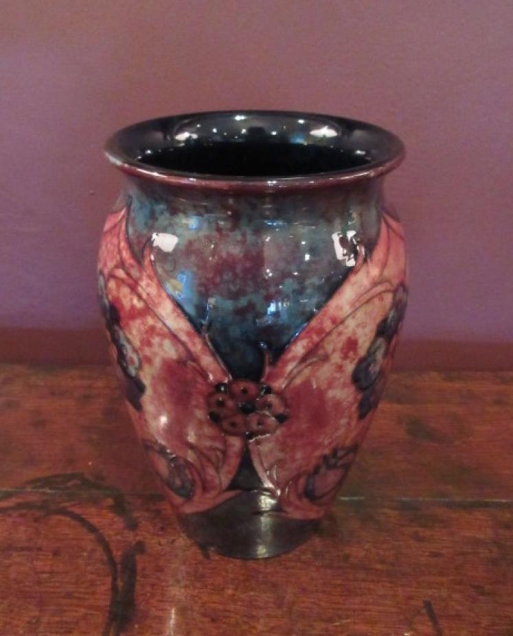 Rare Moorcroft Panelled Florian Flambe Vase - Image 5