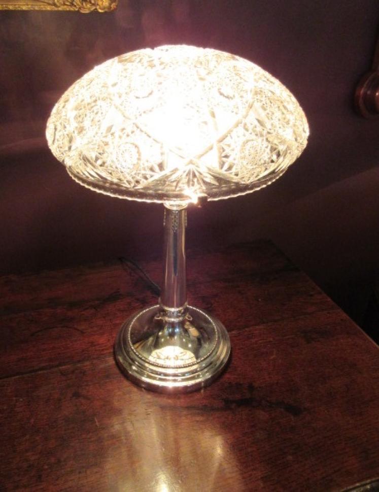Superb Edwardian Period Crystal Cut Glass Lamp - Image 5