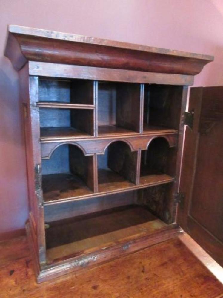 George II Period Oak Spice Cupboard - Image 3