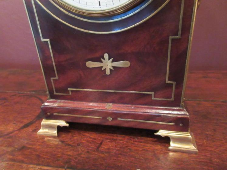 Early Victorian Brass Inlaid Striking Mantel Clock - Image 5